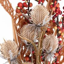 Artificial plants autumn decoration thistles berries ferns 65cm bunch