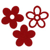 Scatter deco felt flower red assorted in the mix Ø4cm 72pcs