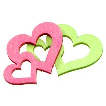 Product Scatter wooden hearts colored assorted 4cm 72 pcs