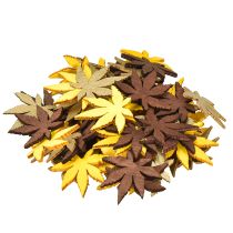Product Scatter decoration leaves yellow, brown, platinum assorted 4cm 72 pcs