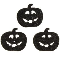 Product Scatter decoration Halloween pumpkin decoration 4 cm black, glitter 72 pcs