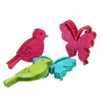 Product Streudeko wood bird butterfly assorted colors 2cm