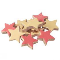 Product Scatter decoration wooden stars stars mango wood apricot yellow 5cm 12 pcs