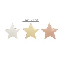 Product Scatter decoration stars wooden stars pink white yellow Ø3cm 9 pcs