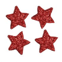 Product Scatter decoration stars red 2.5cm mica 96 pcs