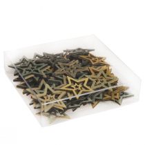 Product Scatter decoration Christmas star wood 4 colors Ø4cm 72 pcs