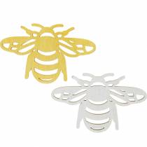 Sprinkle decoration bee, spring, wooden bees for handicrafts, table decoration 48pcs