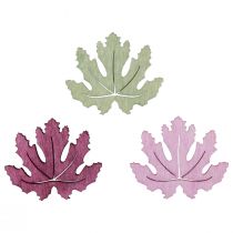 Product Scatter decoration wood autumn leaves table decoration purple pink green 4cm 72p
