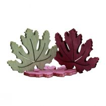 Product Scatter decoration wood autumn leaves table decoration purple pink green 4cm 72p