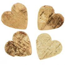 Product Scatter decoration wooden heart wooden hearts bark birch 4cm 60pcs
