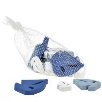 Product Scatter decoration wooden sailing boat decoration blue white 2cm–6cm 24 pcs