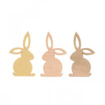 Scatter decoration wood, scatter pieces Easter, Easter bunny yellow tones 4cm 72p