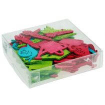 Product Scatter decoration wooden figures jug snail carrot 4cm - 6cm 72 pcs