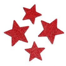 Product Scatter decoration stars red, mica 4-5cm 40 pcs