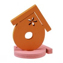 Product Scatter decoration bird house wooden table decoration colored 2.5-3.5cm 48 pcs