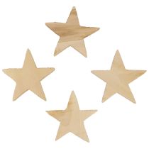 Product Scatter decoration Christmas stars natural wooden stars Ø5.5cm 12pcs