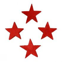 Product Scatter decoration Christmas stars red wooden stars Ø4cm 24pcs