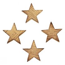 Product Scatter decoration Christmas stars flamed wooden stars 5.5cm 12pcs