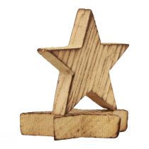 Product Scatter decoration Christmas stars flamed wooden stars 5.5cm 12pcs