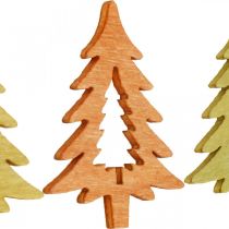 Scatter decoration Christmas fir tree orange 4cm 72p
