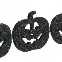 Scatter decoration Halloween pumpkin decoration 4cm black, glitter 72pcs
