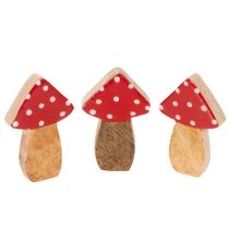 Product Wooden mushroom decorations for table decoration and gifts, 6cm, 8 pieces