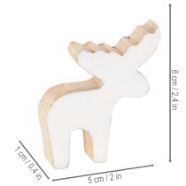 Product Wooden elk decorative figure, standing, Christmas scatter decoration, 6cm, 8 pieces
