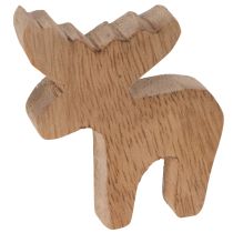 Product Wooden elk decorative figure, standing, Christmas scatter decoration, 6cm, 8 pieces