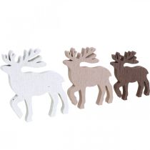 Scatter decoration Christmas reindeer Christmas decoration wood 48 pieces