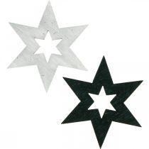 Product Wooden stars decoration confetti Christmas black H4cm 72 pcs