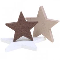 Wooden star deco sprinkles Christmas mix 48 pieces