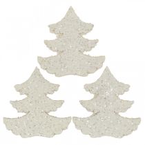 Product Scatter decoration Christmas tree white glitter 4 cm 72 pcs