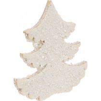 Product Scatter decoration Christmas tree white glitter 4 cm 72 pcs