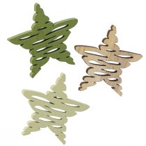 Product Wooden Stars Christmas Table Décor Green Ø4cm 72 pcs