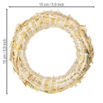 Product Straw wreath blank, straw wreath base, straw ring 15/3cm, 2 pieces