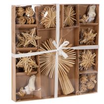 Product Straw Star Set Christmas Tree Ornaments Figures and Stars 35pcs