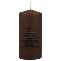Product Christmas candle candle Christmas dark brown 150/70mm