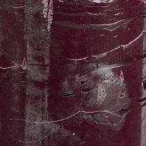Product Burgundy red pillar candles, 70x100mm, set of 4, solid color, rustic, long burning time