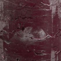 Product Burgundy colored pillar candles, 70x80mm, 4-pack, for elegant decoration and long burning time