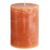 Product Dark Orange Sunset Pillar Candles 85x120mm, 2 Pieces, Dyed Through, Decoration &amp; Cozy