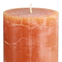 Product Dark Orange Sunset Pillar Candles 85x120mm, 2 Pieces, Dyed Through, Decoration &amp; Cozy