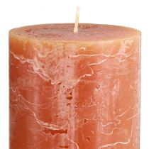 Product Pillar candles, set of 2, dark orange, 85 x 150 mm, solid color, long burning time – decorative candles for living spaces, festive occasions and romantic settings