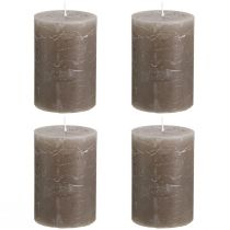 Product Brown pillar candles, solid color, 70x100mm, set of 4, rustic decoration