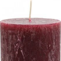 Product Solid colored pillar candles Rustic Burgundy 80×110mm 4pcs