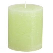 Product Lime Green Dyed Pillar Candles 70×80mm 4-Pack - Atmospheric Decoration &amp; Light