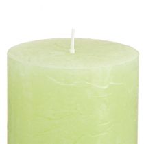 Product Lime Green Dyed Pillar Candles 70×80mm 4-Pack - Atmospheric Decoration &amp; Light