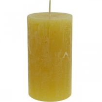 Product Pillar candles Rustic colored candles yellow 60/110mm 4pcs