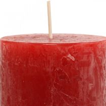 Pillar candles Rustic Colored Advent candles red 70/110mm 4pcs