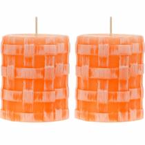 Pillar candles Rustic Orange 80/65 candle rustic wax candles 2pcs