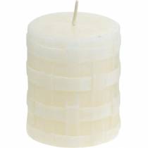 Product Pillar candles White Rustic 80/65 Rustic candle 2pcs